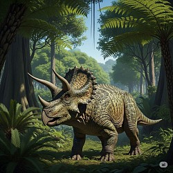 Triceratops in a forest