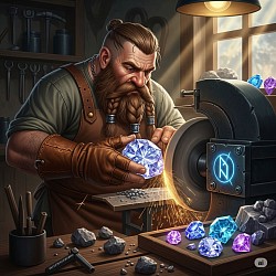 The dwarf master speaks: 'CARBON, DIAMOND, BRILLIANT'