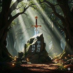 Excalibur in the Rock - Sword of King Arthur