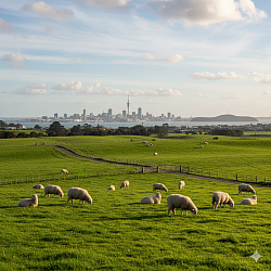 Pacific, sheep and meadows